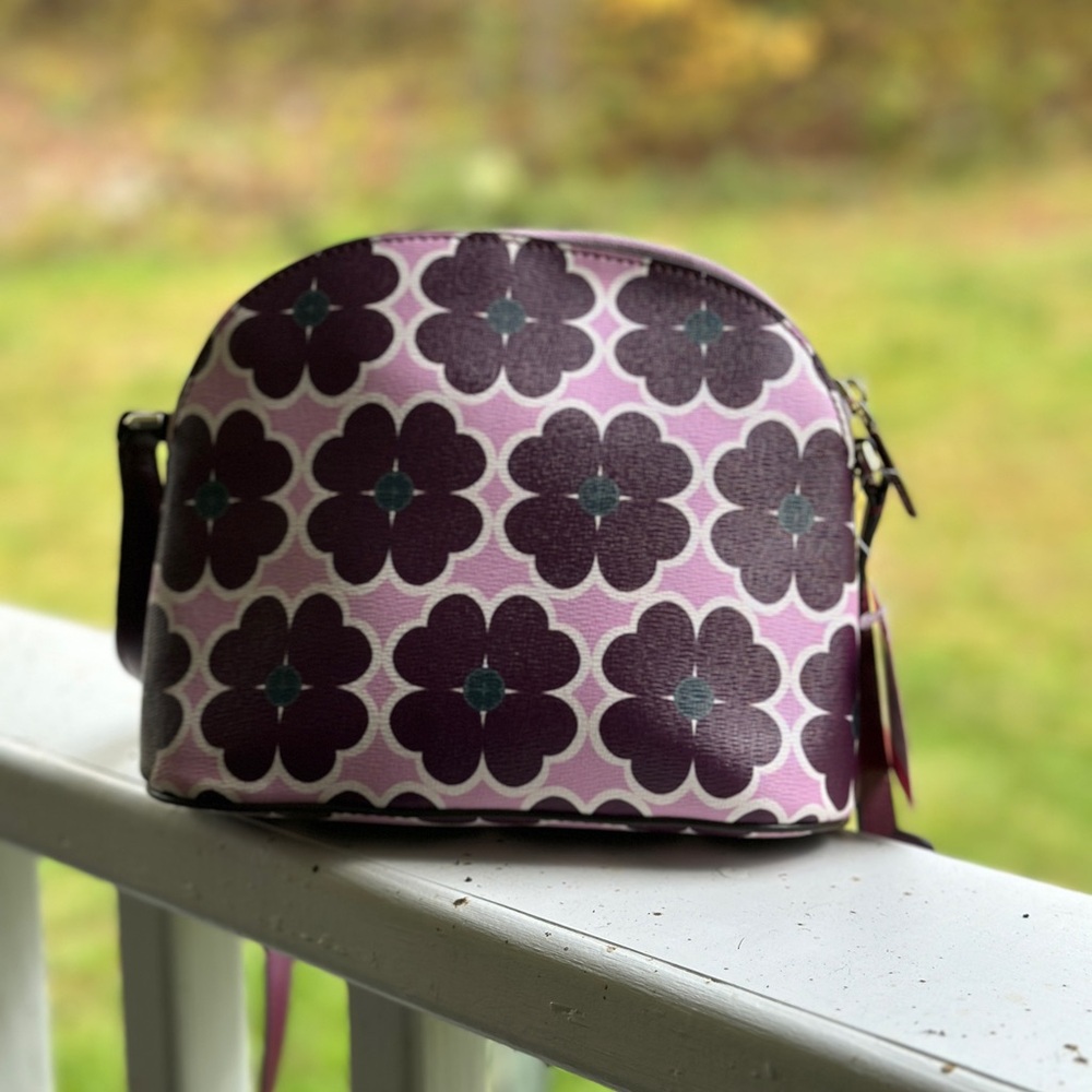 Kate Spade Sylvia Graphic Clover, Medium Dome Crossbody, New with Tag